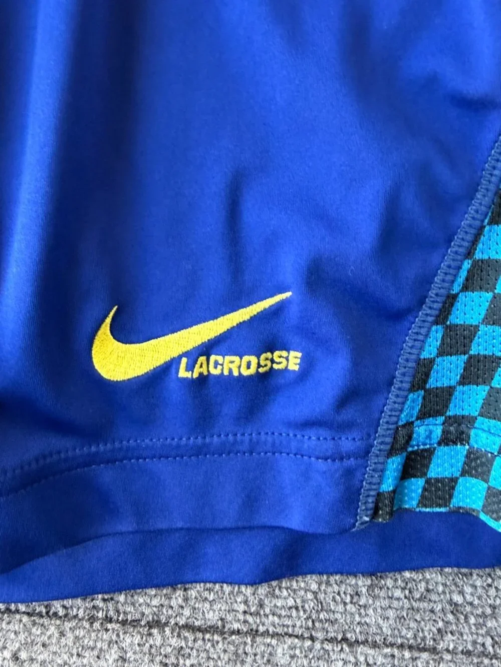 Nike Elite Lacrosse Training Shorts - Royal Blue & Volt - Medium